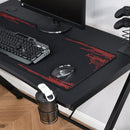 HOMCOM Gaming Desk Computer Table Metal Frame with Cup Holder, Headphone Hook, Cable Hole, Black