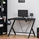 HOMCOM Gaming Desk Computer Table Metal Frame with Cup Holder, Headphone Hook, Cable Hole, Black