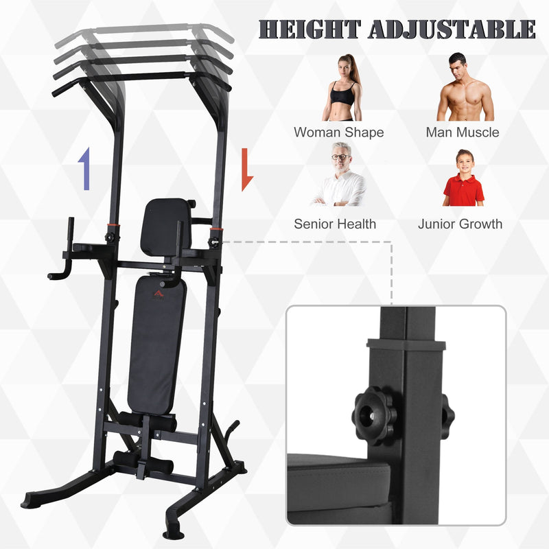 Exercise Pullup Weight Machine Power Tower with Multiple Adjustable Positions for Strengthening Many Muscles Adjustable&Folded Dip Stands Multi-Function Pull-ups Sit-ups, Fitness tools Gym Home