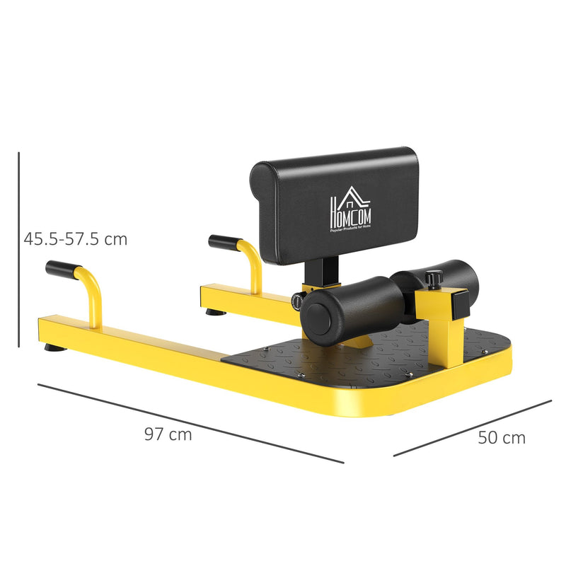 3-in-1 Padded Push Up Sit Up Deep Sissy Squat Machine Home Gym Work Out Leg Fitness Equipment, Yellow 3 IN 1 Exercise Adjustable