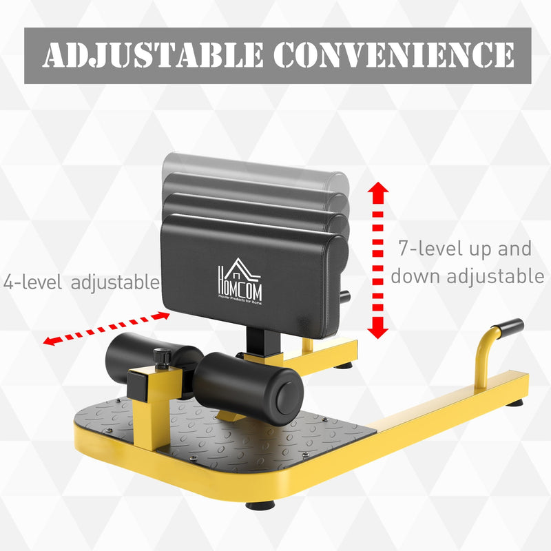 3-in-1 Padded Push Up Sit Up Deep Sissy Squat Machine Home Gym Work Out Leg Fitness Equipment, Yellow 3 IN 1 Exercise Adjustable