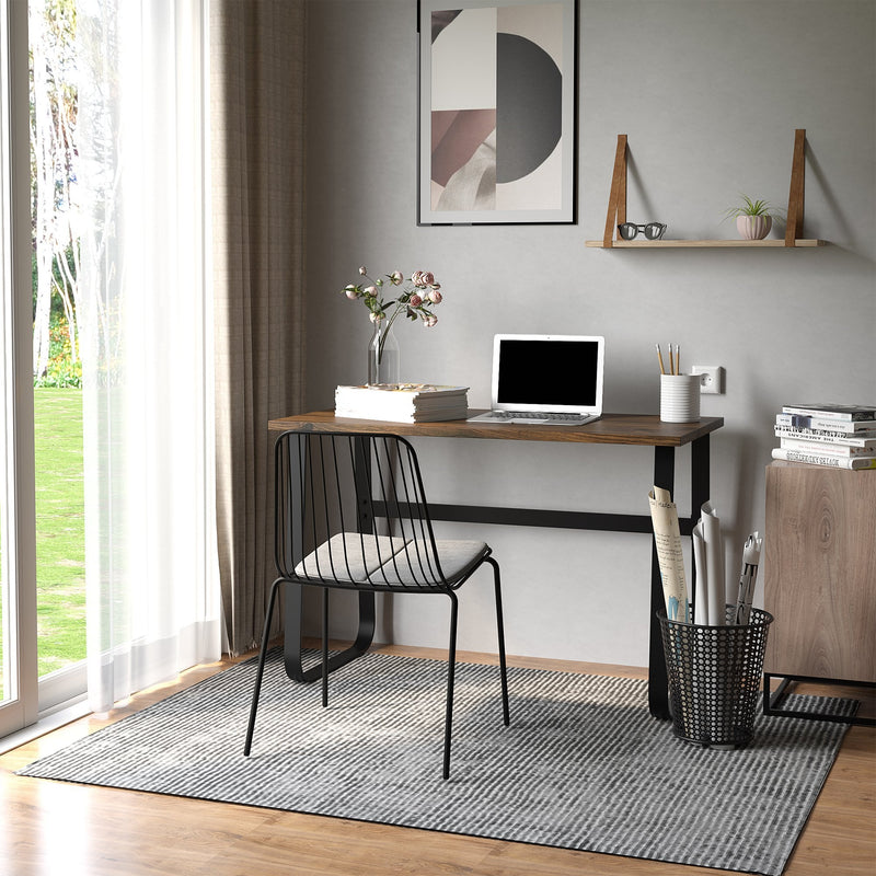 Writing Desk Workstation Center Laptop Table Industrial Design Furniture for Home Office Study Use Simple Metal Legs