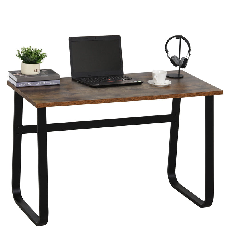 Writing Desk Workstation Center Laptop Table Industrial Design Furniture for Home Office Study Use Simple Metal Legs