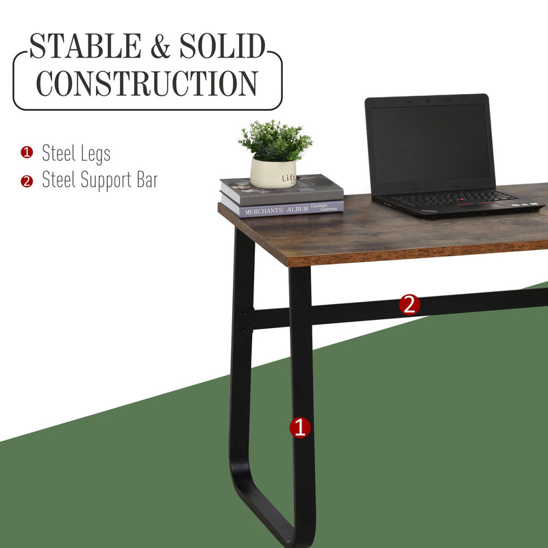 Writing Desk Workstation Center Laptop Table Industrial Design Furniture for Home Office Study Use Simple Metal Legs