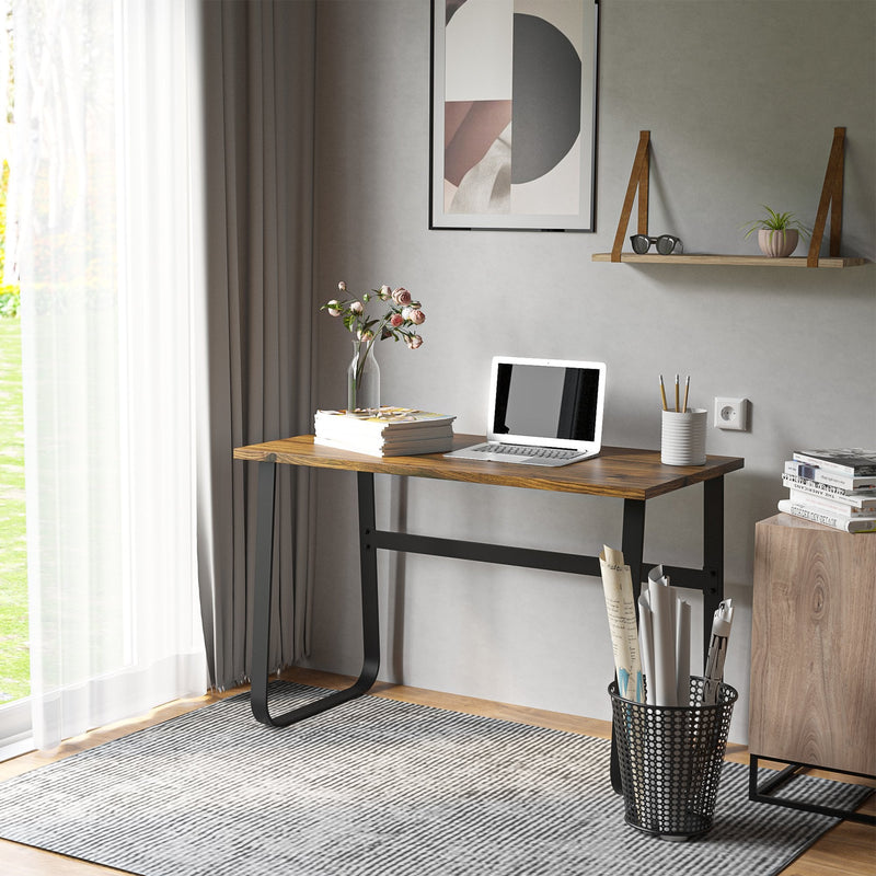 Writing Desk Workstation Center Laptop Table Industrial Design Furniture for Home Office Study Use Simple Metal Legs