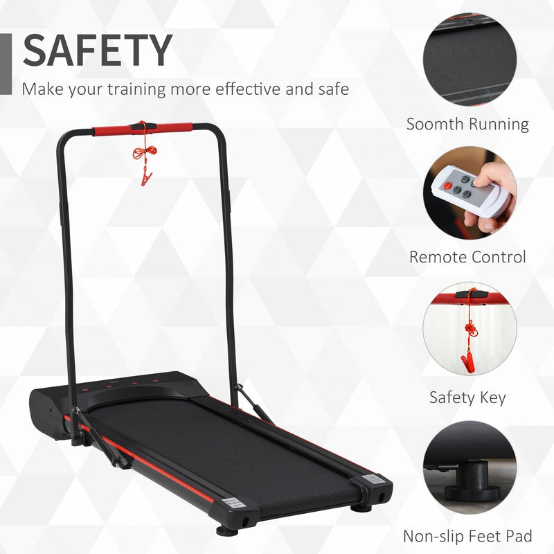 Foldable Walking Machine Treadmill 1-6km/h with LED Display & Remote Control Exercise Fitness for Home Office w/ Jogging