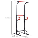 Steel Multi-Use Exercise Power Tower Pull Up Station Adjustable Height with Grips