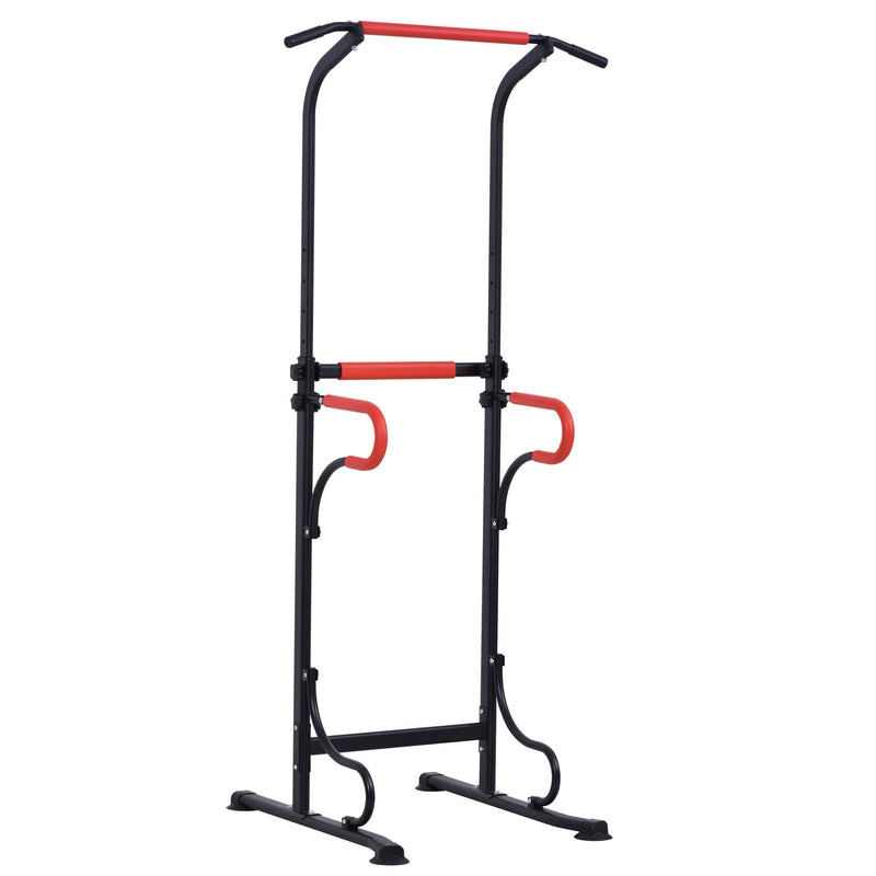 Steel Multi-Use Exercise Power Tower Pull Up Station Adjustable Height with Grips