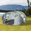 Outsunny 4-5 Person Family Pop-up Waterproof Camping Tent w/ 2 Mesh Windows & PVC Windows Portable Carry Bag
