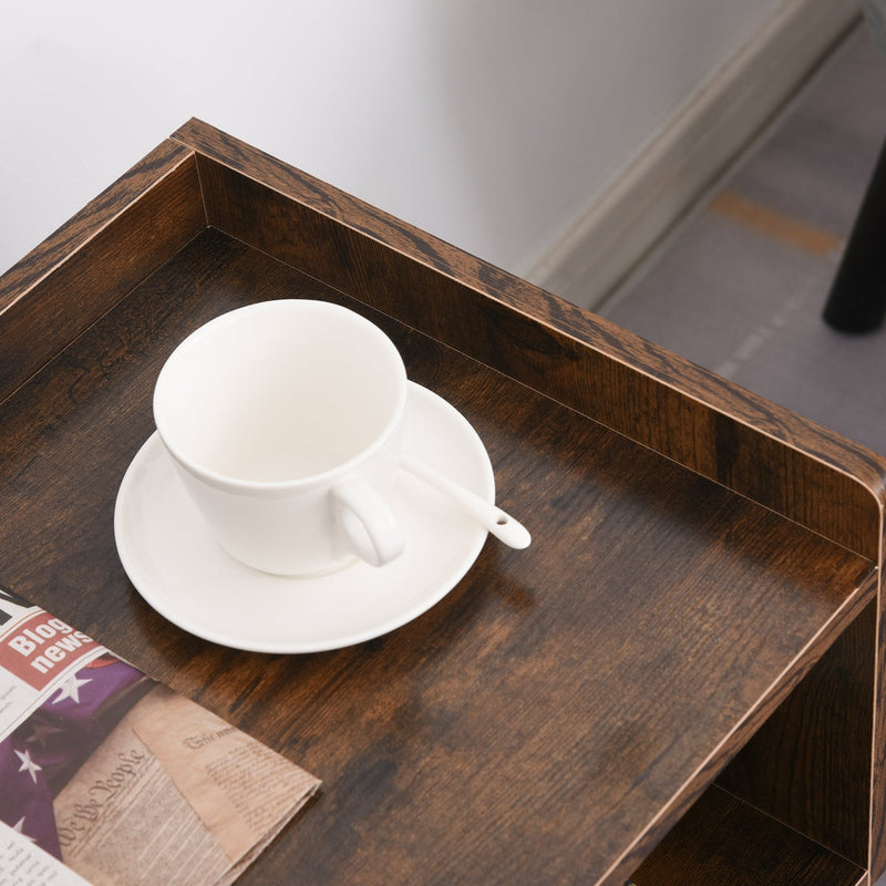 Particle Board Twin-Set Industrial Side Tables Brown