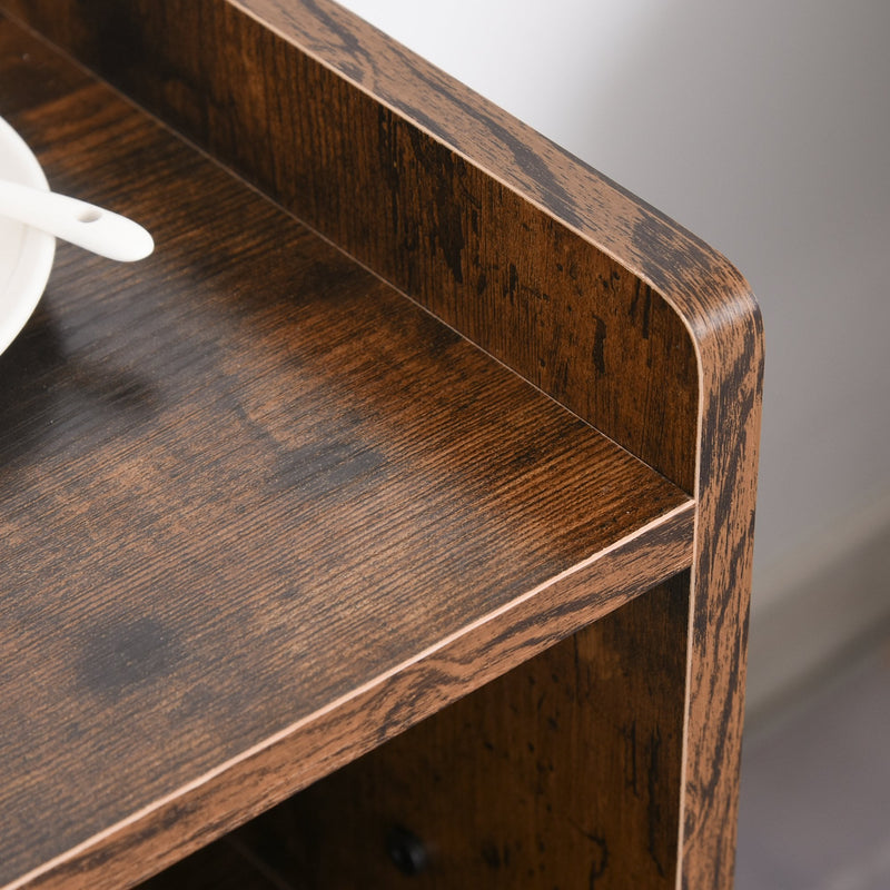 Particle Board Twin-Set Industrial Side Tables Brown