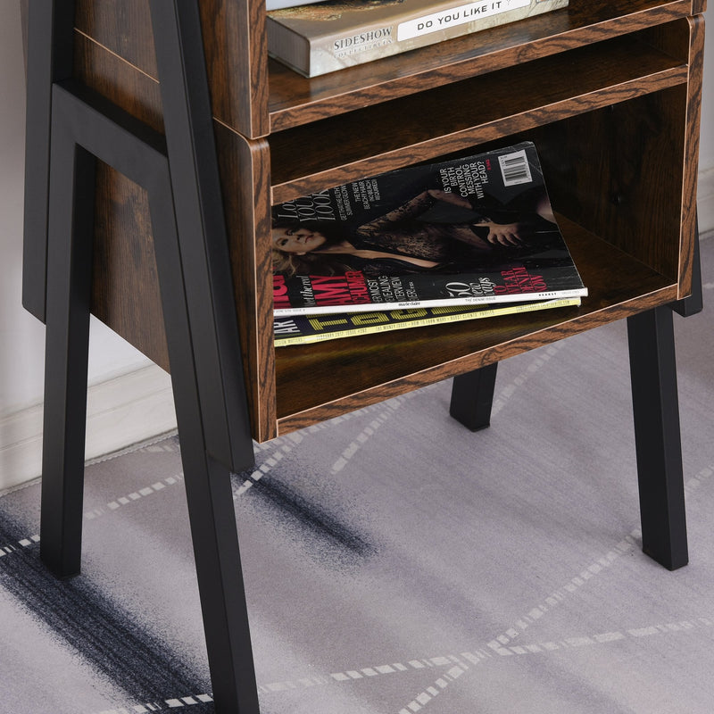Particle Board Twin-Set Industrial Side Tables Brown