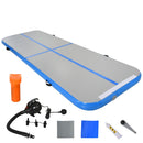 3m Gymnastics Mat Inflatable PVC Yoga Training Exercise Mat w/ Pump Blue