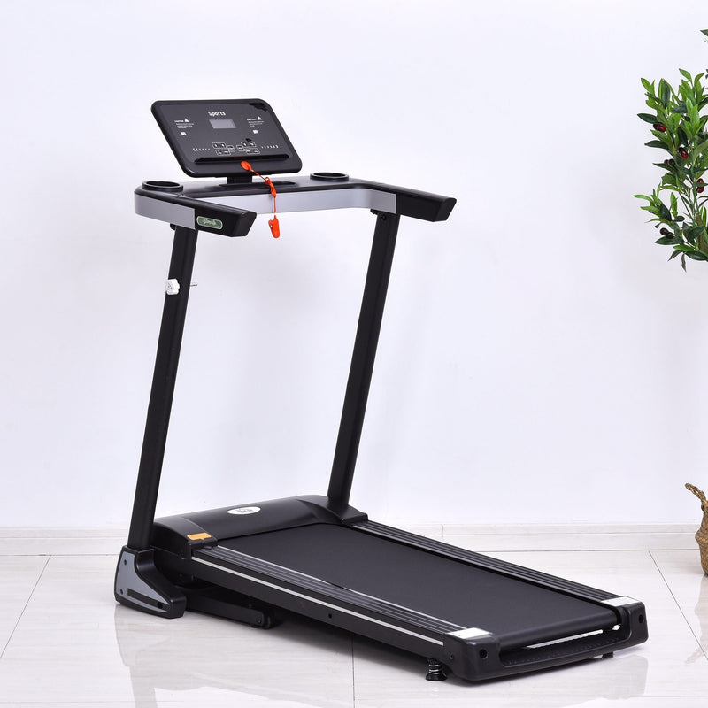 Folding Treadmill for Home Motorised Running Machine w/ LCD Display Black