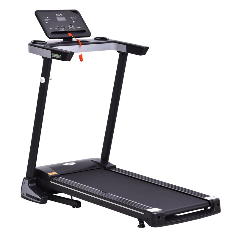 Folding Treadmill for Home Motorised Running Machine w/ LCD Display Black