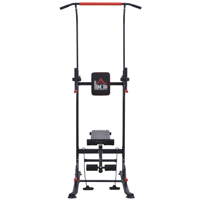 Steel Strength Training Power Tower Pull Up Station Black/Red