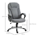 Vinsetto High Back Office Chair Ergonomic Swivel Rocking with Armrest - Grey