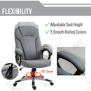 Vinsetto High Back Office Chair Ergonomic Swivel Rocking with Armrest - Grey