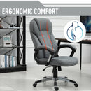 Vinsetto High Back Office Chair Ergonomic Swivel Rocking with Armrest - Grey