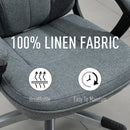 Vinsetto High Back Office Chair Ergonomic Swivel Rocking with Armrest - Grey