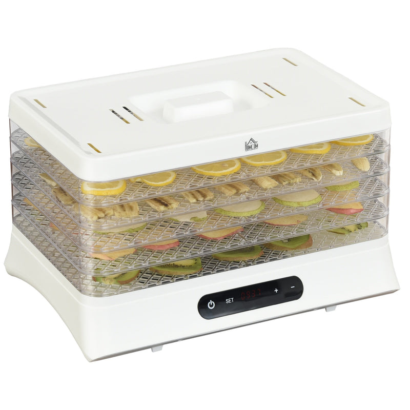 HOMCOM Food Dehydrator 5 Tier 500W - White