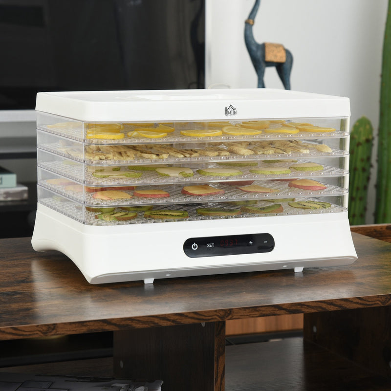 HOMCOM Food Dehydrator 5 Tier 500W - White