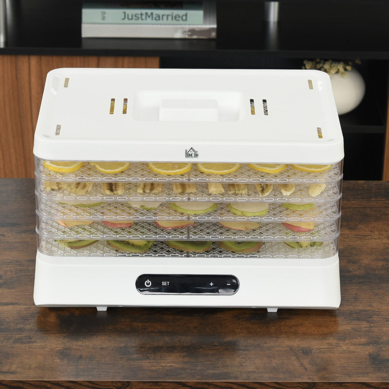 HOMCOM Food Dehydrator 5 Tier 500W - White