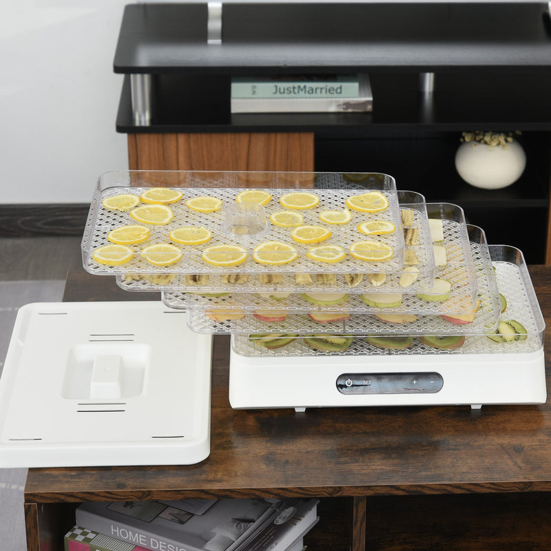 HOMCOM Food Dehydrator 5 Tier 500W - White