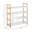 4-Tier Shoe Rack Simple Home Storage w/ Wood Frame Boot Compartment Slatted Shelves Trainer Sandals Stylish Hallway Furniture