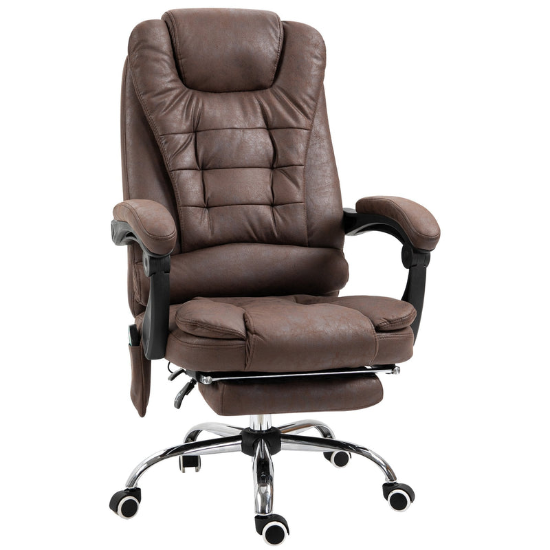 Vinsetto Heated 6 Points Vibration Massage Executive Office Chair Adjustable Swivel Ergonomic High Back Desk Chair Recliner with Footrest Vintage