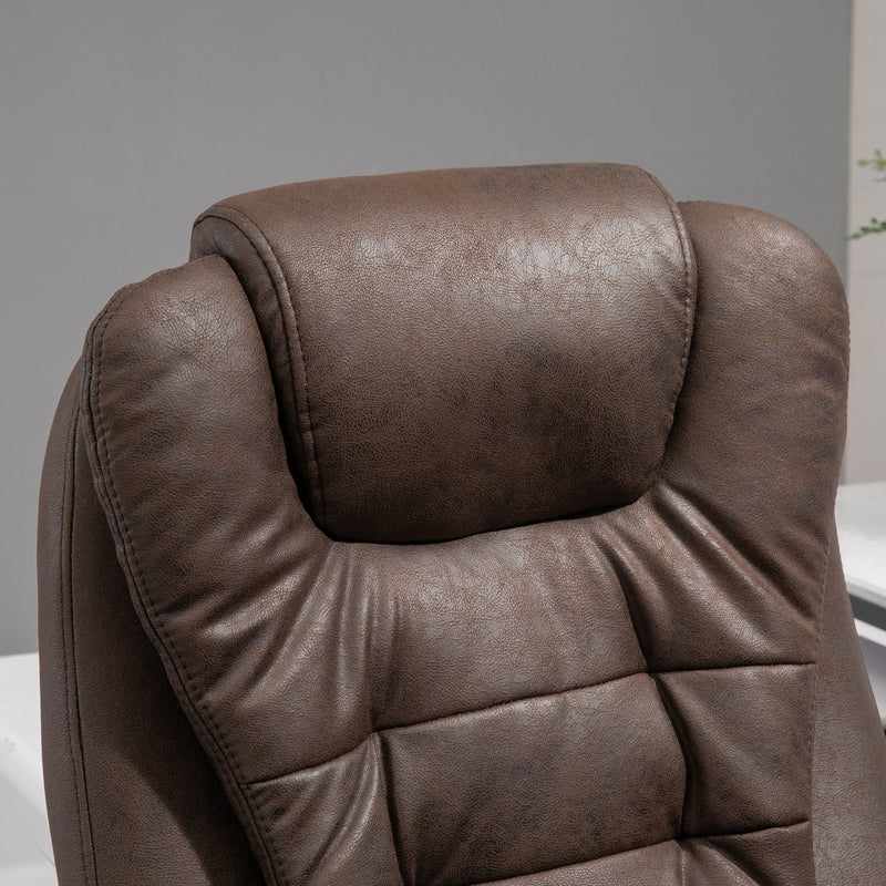 Vinsetto Heated 6 Points Vibration Massage Executive Office Chair Adjustable Swivel Ergonomic High Back Desk Chair Recliner with Footrest Vintage