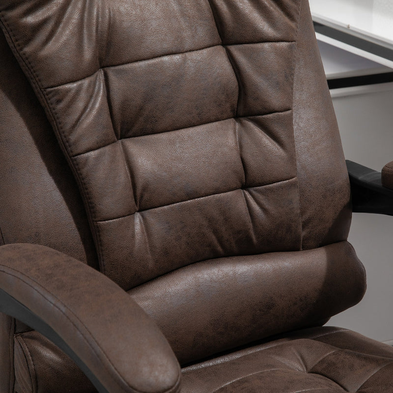 Vinsetto Heated 6 Points Vibration Massage Executive Office Chair Adjustable Swivel Ergonomic High Back Desk Chair Recliner with Footrest Vintage