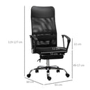 Vinsetto High Back Mesh Executive Office Chair Ergonomic Computer Desk Napping Seat, Height Adjustable, Swivel with Footrest and Lumbar Support Adjustable