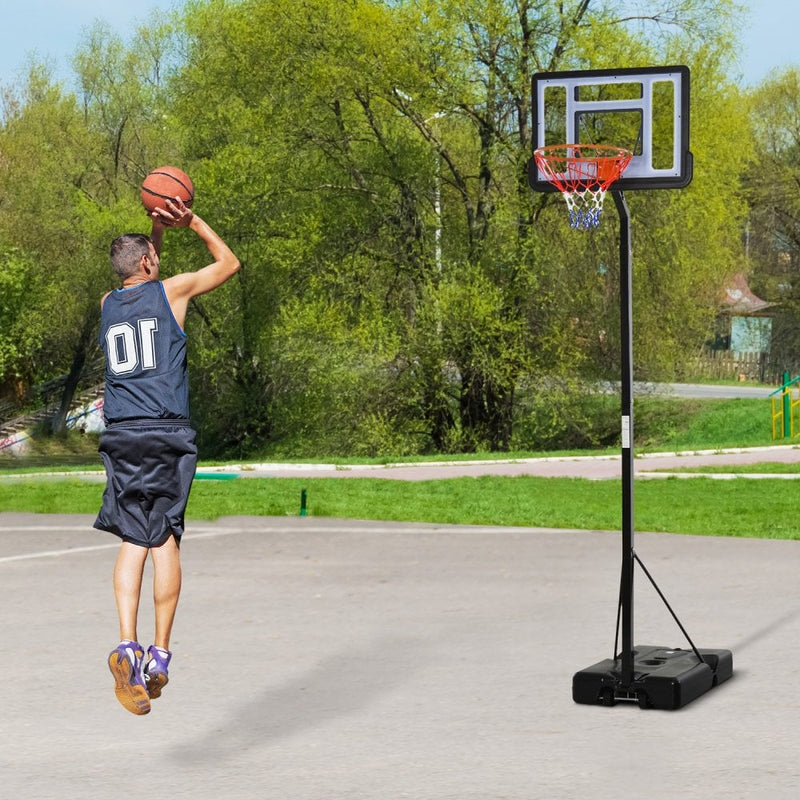 HOMCOM Steel Basketball Stand Height Adjustable Hoop Backboard Black