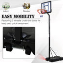 HOMCOM Steel Basketball Stand Height Adjustable Hoop Backboard Black