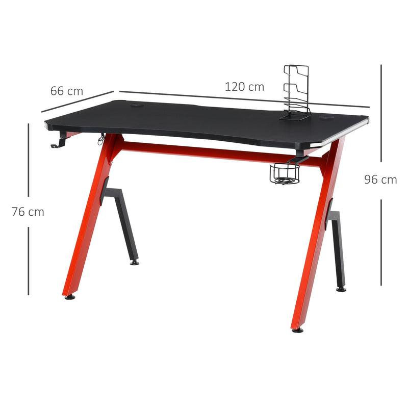 HOMCOM Racing Style Gaming,  home or Office Desk-  Black and Red