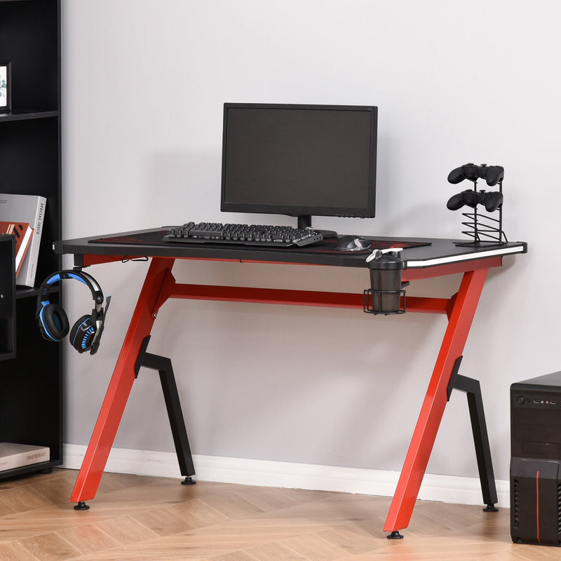 HOMCOM Racing Style Gaming,  home or Office Desk-  Black and Red