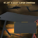 Gaming Computer Desk Workstation with Headphone Hook, Large Desktop for Computer Hardware & Stable Design  w/