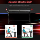 Gaming Computer Desk Writing Racing Table Workstation with Headphone Hook Curved Front Adjustable Feet for Home Office Use w/