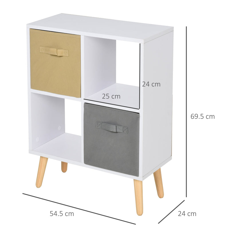 Particle Board Elevated 4-Cube Storage Unit White