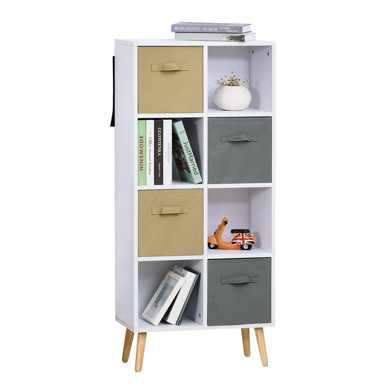Particle Board Elevated 8-Cube Storage Unit White