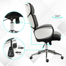 Vinsetto Desk Chair Padded Linen Ergonomics Height Adjustable Office Chair High-Back White/Grey