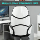 Vinsetto Desk Chair Padded Linen Ergonomics Height Adjustable Office Chair High-Back White/Grey