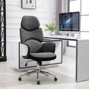Vinsetto Desk Chair Padded Linen Ergonomics Height Adjustable Office Chair High-Back White/Grey