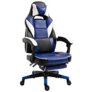 Vinsetto Cool & Stylish Gaming Chair Ergonomic w/ Padding Footrest Neck Back Pillow Adjustable Chair Blue