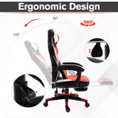 Vinsetto Cool & Stylish Gaming Chair Ergonomic w/ Padding Footrest Neck Back Pillow Adjustable Chair Red
