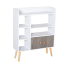 Particle Board Multi-Compartment Shelving Unit - White/Brown