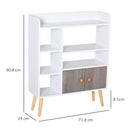 Particle Board Multi-Compartment Shelving Unit - White/Brown