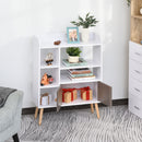 Particle Board Multi-Compartment Shelving Unit - White/Brown