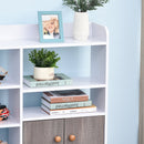 Particle Board Multi-Compartment Shelving Unit - White/Brown